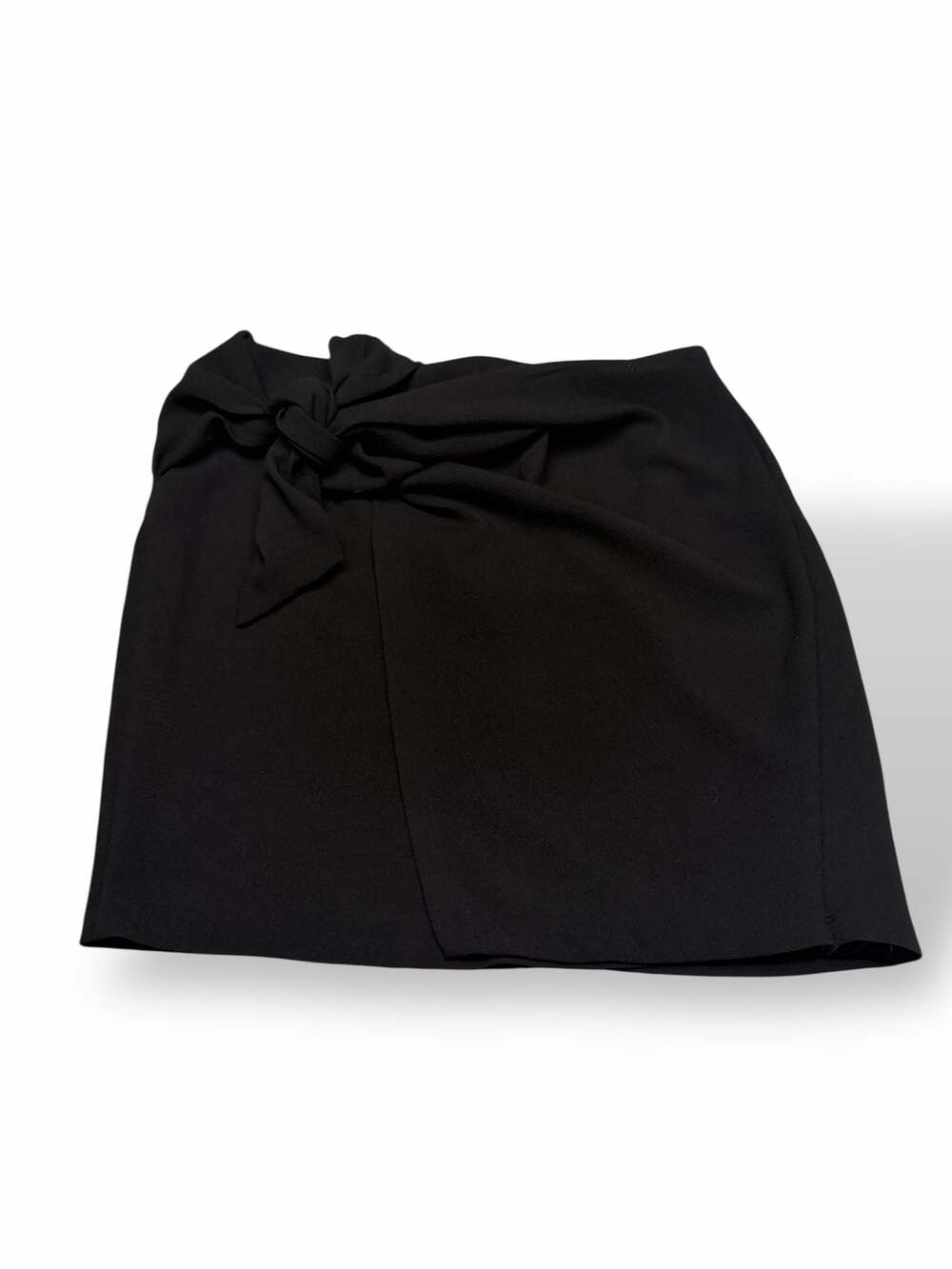 Who What Wear Draped Knot Front Mini Skirt with Back Ring Zipper